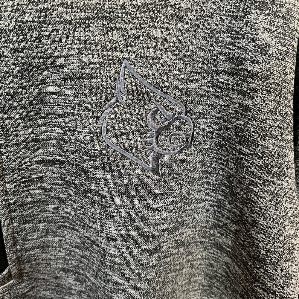 ADIDAS light weight quarter zip pullover with U of L logo.